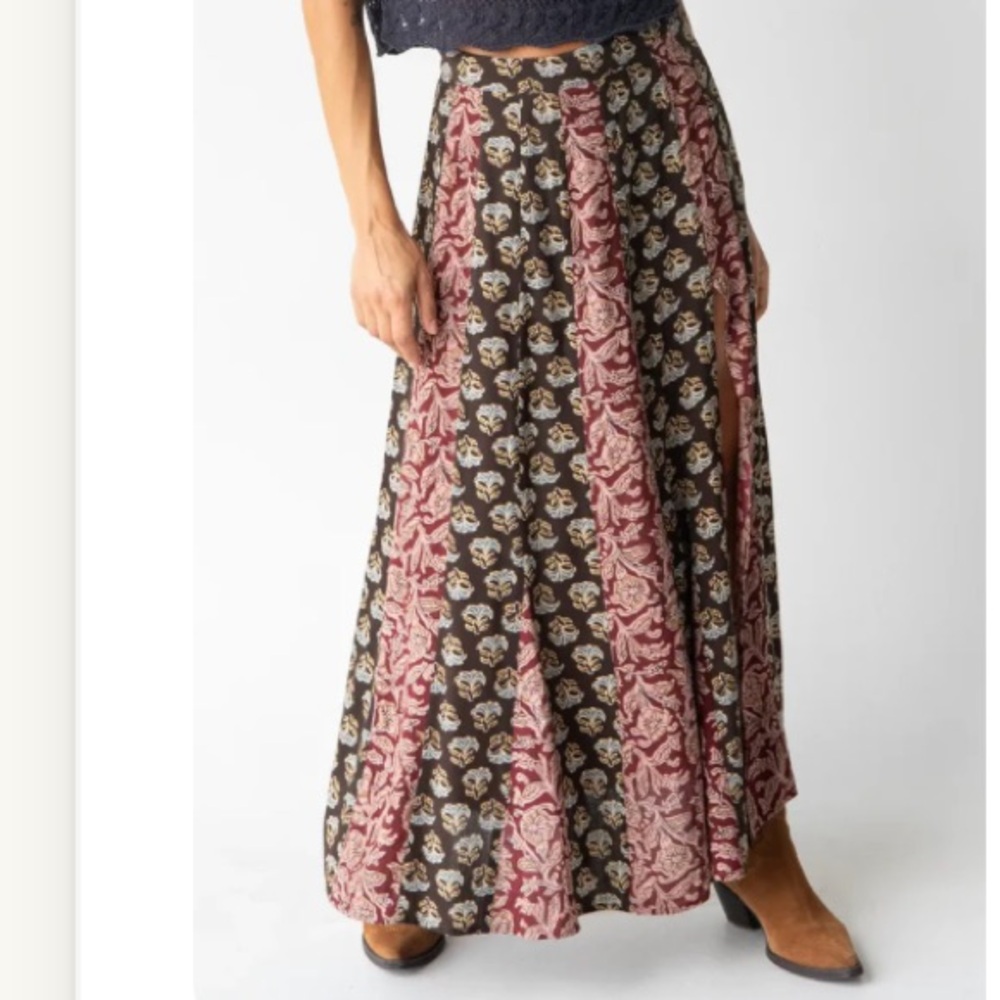 ❤️Natural Life Mix It Up Bohemian Patchwork Maxi Skirt
